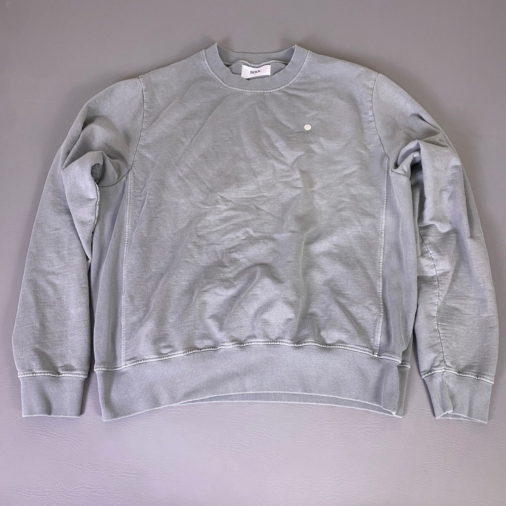 Soul Cycle Sweatshirt Women's Large Gray Cotton Crewneck Made USA Skull Detail L